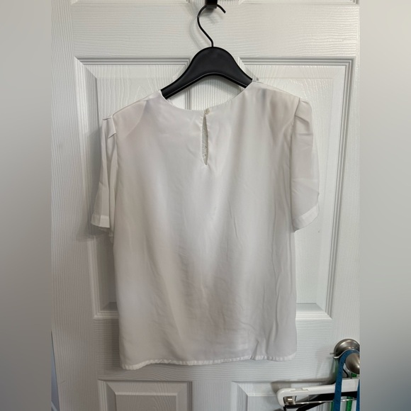 Vintage White Blouse Lace Cutout Detail Elegant 80s Style coquette girl M/L - Picture 4 of 6